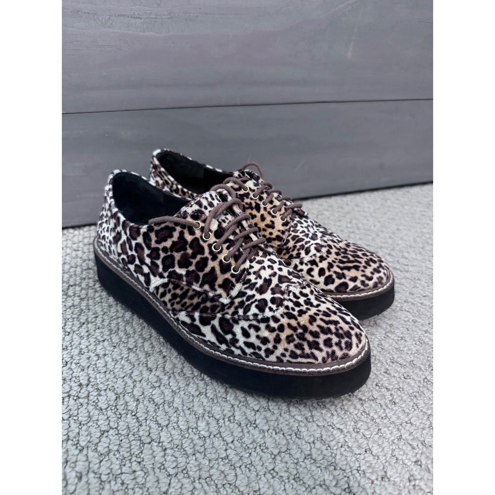 Shellys London Emma Platform Oxford Leopard Size 6.5